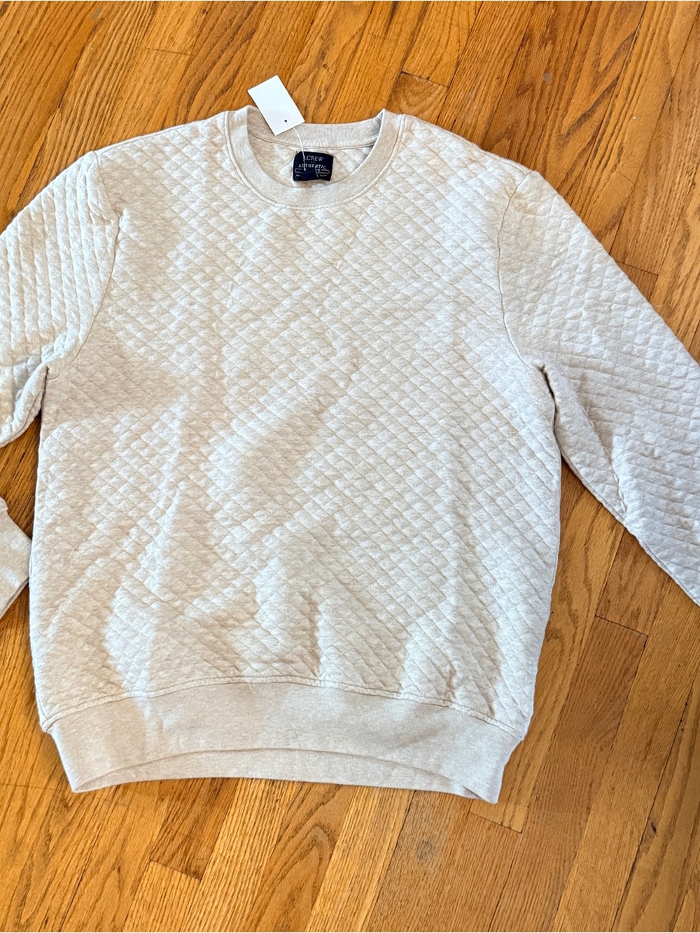 J. Crew Quilted Crewneck Sweat-shirt - Oatmeal. NWT - men’s